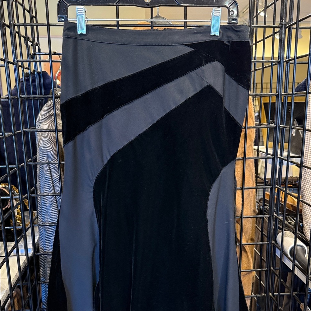 Etro Black Velvet Asymmetrical Skirt